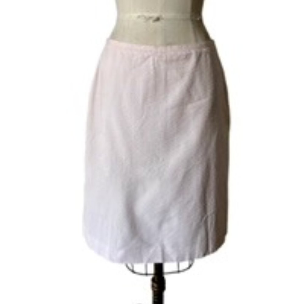 Brooks Brothers Pink & White A-Line Seersucker Skirt - Size 6